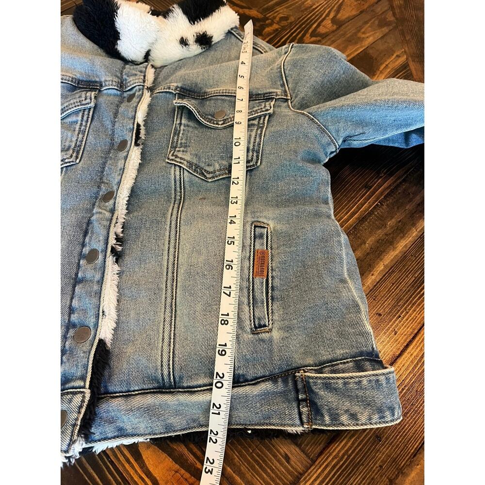 Rock & Roll Denim Trucker Jacket Cow Animal Print Lined Y2K Cowgirl Reversible - Picture 5 of 11